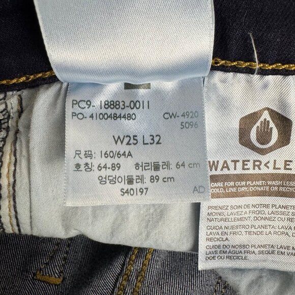 Levi's 724 NEW High Rise Straight Dark Wash Jean W25 L32 Casual Stretch - Picture 10 of 14